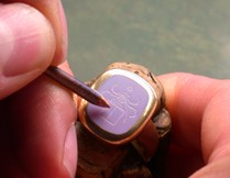 Wappen anzeichnen im Lagenkarneol